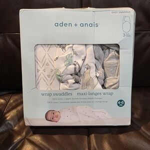 aden + anais Neutral Gray, White and Cream Wrap Swaddles (3-Pack)